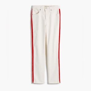Madewell NWT White Jeans with Red Stripe - Size 29 Tall